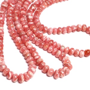 AA Quality Rhodochrosite Smooth Rondelle Beads, Rhodochrosite Smooth Beads, Natural Rhodochrosite Rondelle Jewelry Making Beads, SKU2159