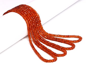 AA Quality Orange Kyanite Faceted Rondelle Beads, Orange Kyanite Faceted Beads, Kyanite Jewelry Making Gemstone Beads, SKU2125