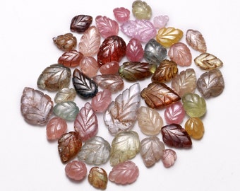 AA Quality Multi Sapphire Fancy Leaf Carving Loose Gemstone Lot, Sapphire Leaves Carving Gemstone, Jewelry Making Gemstone Beads, SKU1921