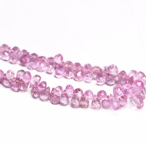 Pink Sapphire Faceted Drops, Pink Sapphire Faceted Beads, Pink Sapphire Drops Beads, Sapphire Jewelry Making Gemstone Beads, SKU2186