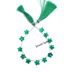 Natural Green Onyx Faceted Star Shape Briolettes, Faceted Green Onyx Star Craving Beads Briolettes, Green Onyx Handmade Briolettes, SKU545