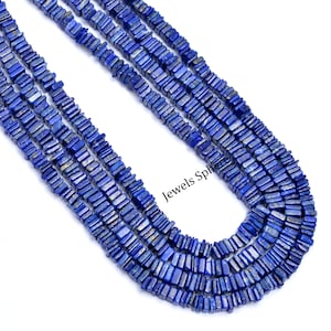 Natural Lapis Lazuli Smooth Square Beads, Lapis Chowki , Lapis Square Beads, Lapis Square Gemstone, Jewelry Making Beads, 16 Inch, SKU104