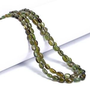 AA Quality Green Tourmaline Smooth Oval Beads, Natural Tourmaline Oval Beads, Tourmaline Plain Beads, Tourmaline Gemstone Beads, SKU1650