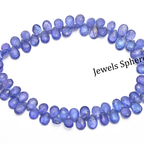 Tanzanite Faceted Pear Beads, 4x6 mm To 6x9 mm, Tanzanite Pear, Tanzanite Jewelry Making Gemstone Beads, Gift For Women, 9 Inch, shops SKU1068