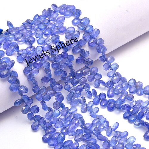 Tanzanite Faceted Pear Beads, 4x6 mm To 6x9 mm, Tanzanite Pear, Tanzanite Jewelry Making Gemstone Beads, Gift For Women, 9 Inch, shops SKU1068