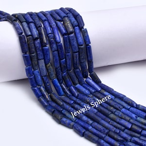 Natural Lapis Lazuli Beads, Lapis Lazuli Tube Beads, Smooth Beads, Handmade Jewelry Making Beads, Wholesale Gemstone Beads