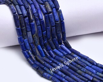 Natural Lapis Lazuli Beads, Lapis Lazuli Tube Beads, Smooth Beads, Handmade Jewelry Making Beads, Wholesale Gemstone Beads