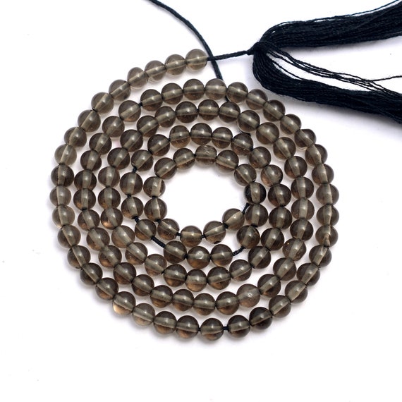 Perline Di Quarzo Fumé Naturale, Lisce, Rotonde, Da 3,5 Mm A 4 Mm - Foto 11