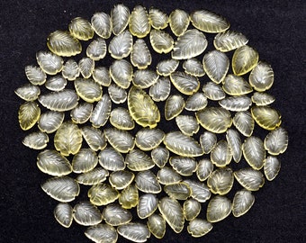 Natural Lemon Quartz Carving Leaves Loose Gemstone, 8 mm To 15 mm, Lemon Quartz Carving, Quartz Jewelry Making Gemstone, SKU657