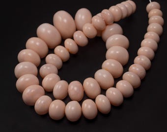 Cuentas redondas lisas de ópalo de caracola, cuentas de piedras preciosas al por mayor, cuentas redondas de ópalo rosa de gran tamaño, SKU2666