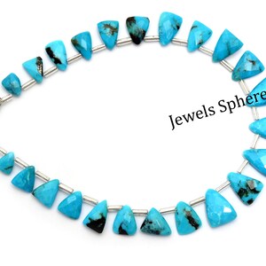 Turquoise Faceted Triangle Beads, 5.5x7.5 mm To 10.5x14.5 mm, Turquoise Triangle Beads, Turquoise Jewelry Making Beads, 8.5 Inch, SKU944