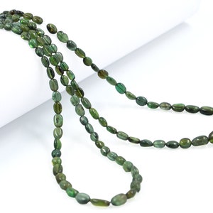 AA Quality Green Tourmaline Smooth Oval Beads, Natural Tourmaline Oval Beads, Plain Tourmaline Beads, Tourmaline Gemstone Beads, SKU1642