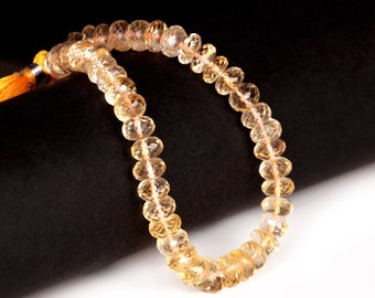 AA Quality Citrine Faceted Beads, Natural Citrine Rondelle Beads, Citrine Faceted Rondelle Beads, Citrine Jewelry Making Beads, SKU1689