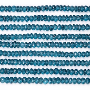 London Blue Topaz Faceted Rondelle Beads, Blue Treatment Topaz Beads, Handmade Jewelry Making Beads, 4 mm Topaz Beads, SKU2591