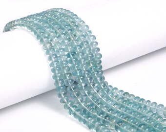 Natural Milky Aquamarine Smooth Rondelle Beads, 5 mm To 9 mm, Milky Aquamarine Beads, Aquamarine Handmade Jewelry Gemstone Beads, SKU1764