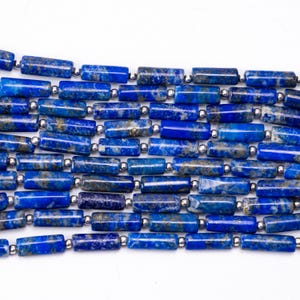 Lapis Lazuli Smooth Tube Beads, Lapis Pipe Beaded Strand, Top Quality Tube Beads, Natural Blue Lapis Beads, Jewelry Making Beads, SKU2594