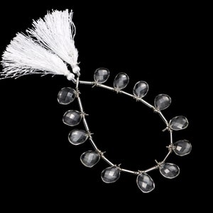 Crystal Quartz Faceted Irregular Shape Beads, Crystal Quartz Briolettes, Crystal Quartz Jewelry Making Gemstone Beads, 8 Inch, SKU1962