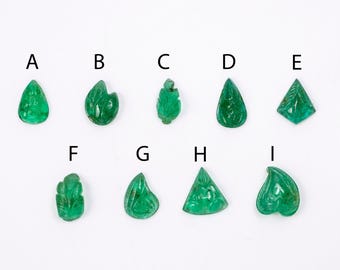 AA Quality Emerald Fancy Carving Gemstone, Natural Leaf Shape Gemstone, Pendant Jewelry Making, SKU1916
