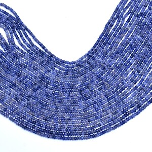 Natural Iolite Faceted Rondelle Beads, 3 mm To 4 mm, Iolite Faceted Beads, Iolite Rondelle Beads, Iolite Bead Jewelry Beads, 13 Inch, SKU047