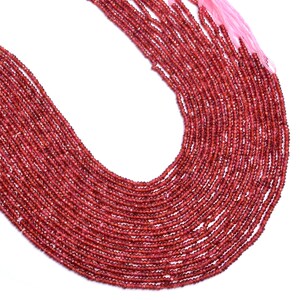Natural Red Garnet Faceted Rondelle Beads, 2.5 mm To 3 mm, Garnet Faceted Rondelle Beads, Handmade Jewelry Making Gemstone, 14 Inch, SKU273