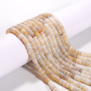 AAA Quality Australian Opal Smooth Tyre Beads, Australian Opal Heishi Beads, Opal Coin Beads, Opal Wheel Beads, Jewelry Making Bead, SKU2212
