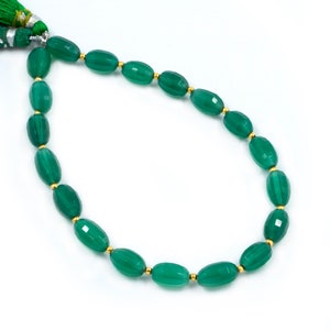 AA Quality Green Onyx Faceted Oval Shape Beads Briolettes, Natural Green Onyx Oval Shape Faceted Handmade Briolettes, Fancy Beads, SKU1562