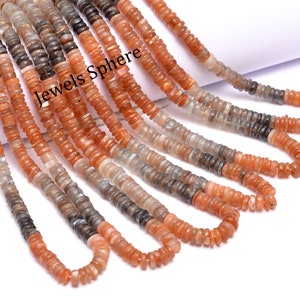 Multi Moonstone Smooth Heishi Beads, 6 mm To 6.5 mm, Multi Moonstone Wheels, Moonstone Jewelry Making Gemstone Beads, 16 Inch, SKU831