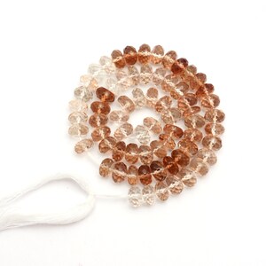 Brown Topaz Faceted Shaded Rondelle Beads, Brown Topaz Beads, Topaz Shaded Beads, Brown Topaz Jewelry Making Gemstone Beads, SKU1347