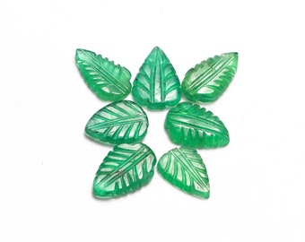 Emerald Leaf Carving Gemstone, Natural Emerald Fancy Leaf Shape Gemstone, Emerald Jewelry Making Gemstone Carving, SKU1933