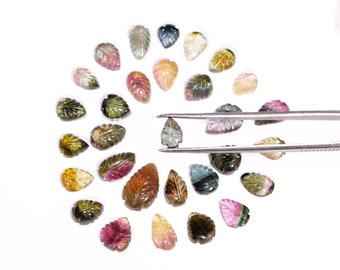 Turmalina suelta en forma de hoja, piedra multicolor tallada, para hacer colgantes y collares, SKU2461
