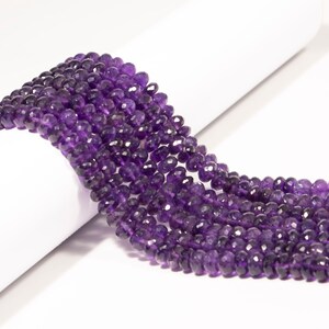 AA Quality Amethyst Faceted Rondelle Beads, Amethyst Rondelle Beads, Amethyst Faceted Beads, Amethyst Jewelry Making Gemstone Beads, SKU2329
