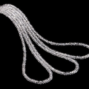 AA Quality White Zircon Faceted Rondelle Beads, White Zircon Faceted Beads, White Zircon Rondelle Beads, Jewelry Making Beads, SKU2160