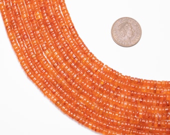 Cuentas lisas de cornalina natural, moneda de cornalina naranja de calidad AA, ruedas de cornalina, cuentas de cornalina para joyería, 38 cm, SKU343