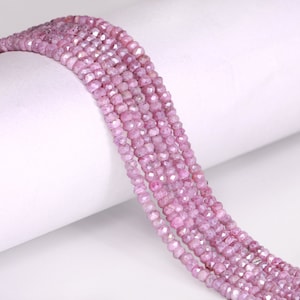 AA Quality Pink Silverite Faceted Rondelle Beads, Pink Silverite Gemstone Beads, Pink Silverite Rondelle Beads, jewelry Beads, SKU1690