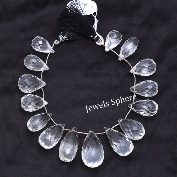 Crystal Faceted Drop Beads White Crystal Drops Beads Crystal