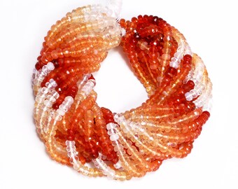 AAA Quality Mexican Fire Opal Faceted Rondelle Beads, 4 mm to 4.5 mm, Mexican Fire Opal Faceted Beads, Rondelle Beads For Jewelry, SKU1750