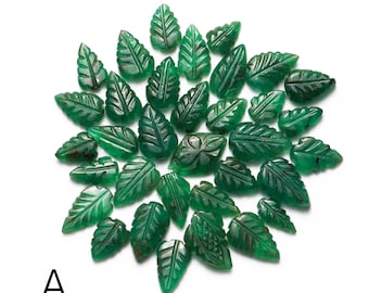 AA Quality Emerald Leaf Carving Gemstone, Natural Emerald Fancy Leaf Shape Gemstone, Emerald Jewelry Making Gemstone Carving, SKU1870