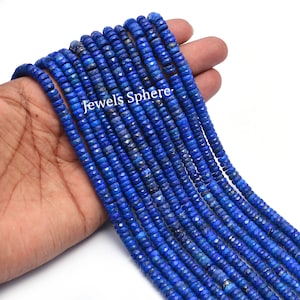Perles de pneu à facettes Lapis Lazuli de qualité AA, Perles Lapis Lazuli Heishi, Perles naturelles Lapis Lazuli Wheel Cut, Perles Lapis Lazuli, SKU996
