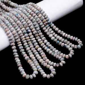K2 Jasper Smooth Rondelle Beads, K2 Granite Rondelle Beads, Jasper Rondelle Beads, K2 Jasper Jewelry Making Gemstone Beads, SKU1414