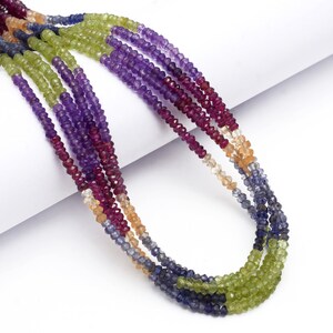 Mix Semi Faceted Rondelle Beads, Mix Semi Jewelry Beads, Rainbow Color Beads, Mix Semi Handmade Jewelry Making Gemstone Beads, SKU1395