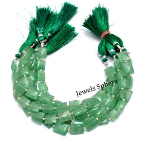 Cuentas de cuarzo fresa verde de calidad AA, cuentas sueltas de fresa facetadas, cuentas con forma de tableta, cuentas elegantes, cuentas para hacer joyas, SKU1063