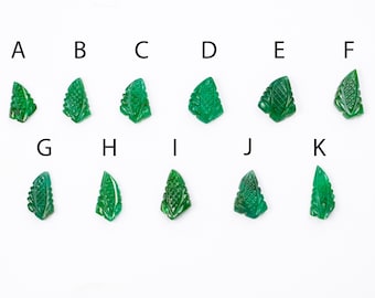 AA Quality Emerald Leaf Carving Gemstone, Natural Emerald Fancy Leaf Shape Gemstone, Emerald Jewelry Making Gemstone Carving, SKU1914