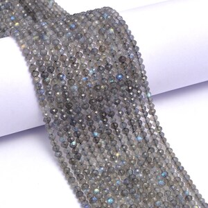 Natural Labradorite Faceted Rondelle Beads, 4 mm, Labradorite Rondelle Beads, Labradorite Handmade Jewelry Making Beads, 12 Inch, SKU962