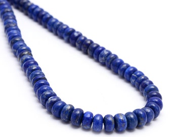 Lapis Lazuli Smooth Rondelle Beads, Lapis Lazuli Beads, Lapis Lazuli Handmade Jewelry Making Gemstone Beads, 16 Inch Strand SKU1413