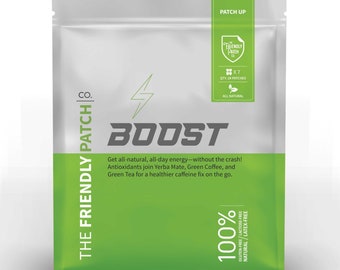 Energy Boost Patch wearable skin patch all-natural Guarana, Yerba Mate, Green Tea Extract, Green Coffee Extra - antioxidants and nutrients.