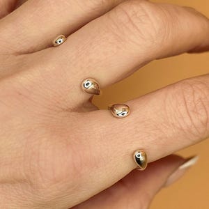Orbit Rings || Minimalistischer Doppelring, größenverstellbar, Fake Piercing, minimal faux piercing wrap ring, adjustable double ball ring