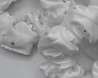 Bride, Brauthaargummi, Stoffgummi für Hochzeitsgastgeschenk, Wedding, JGA Geschenk, Hochzeitscrunchie, Gastgeschenk