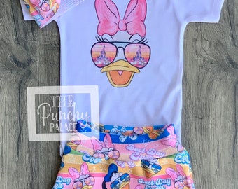 Baby Full Outfit Set / Toddler Full Outfit Set / Trendy Baby Clothes /  Disney Daisy Duck Clothing Set