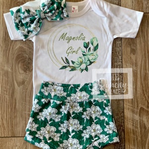 Magnolia Girl Baby Full Outfit Set / Toddler Full Outfit Set / Trendy Baby Clothes / Western Baby Clothing Set