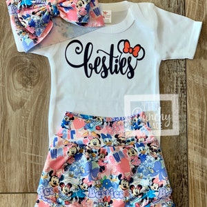 Disney Besties Baby Full Outfit Set / Toddler Full Outfit Set / Trendy Baby Clothes / Princess Baby Clothing Set